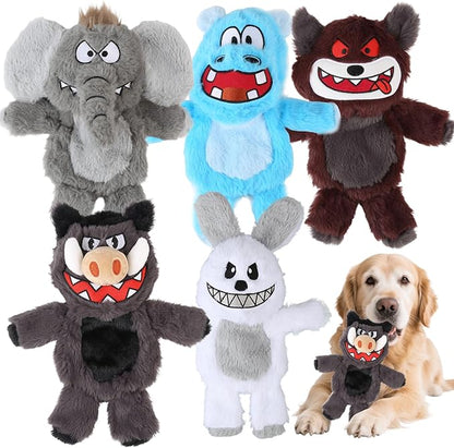 Bzonsmart Dog Squeaky Toys, 5 PCS Crinkle Plush Dog Toys, Dog Toys Value Bundle for Small Medium and Large Dogs, Dog Chew Toys to Keep Them Busy