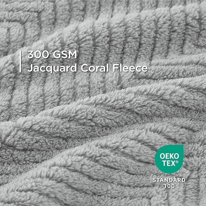 Bedsure Dog Blanket for Medium Dogs Washable - Soft Fluffy Puppy Blanket with Premium 300GSM Coral Fleece, Cozy Calming Cat Blankets for Indoor Cats, Fuzzy Pet Blanket for Kitten Doggy, Light Grey