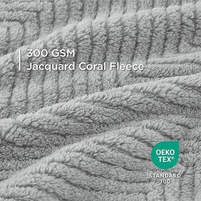 Bedsure Dog Blanket for Large Dogs Washable - Soft Fluffy Puppy Blanket for Bed with Premium 300GSM Coral Fleece, Cozy Calming Cat Blankets for Indoor Cats, Fuzzy Pet Blanket for Doggy, Light Grey