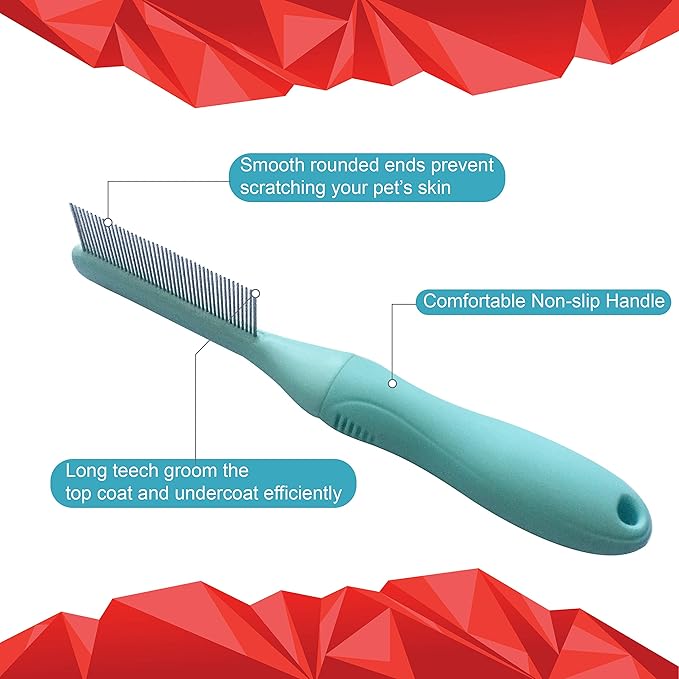 Pet Brush  Brush for grooming Dogs and Cats  Cat Comb for Matted Hair  Dog Comb, Cat Comb  Effective Detangling of Matted Fur and Knots - Green