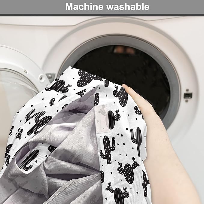 Ambesonne Cactus Dog Crate Cover, Monochrome Saguaro Succulent Botanical Continuous Pattern Plain Background, Easy to Use Pet Kennel Cover for Medium Large Dogs, 42 Inch, Charcoal Grey