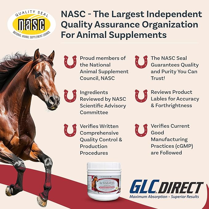 Actistatin Equine Powder - Horse Joint Supplement with Glucosamine & Chondroitin for Healthy Joints & Bones - Clinically Proven Cartilage & Soft Tissue Support for Horses - 39.65 oz - 90 Day Supply