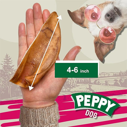 Healthy Half Pig Ears 25 pcs | Natural Chews | Rawhide Alternative | Single Ingredient Treat | Grain-Free | Long-Lasting | Dental Snack for Pets