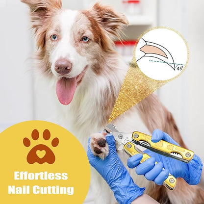 Heavy Duty Dog Nail Clippers for Thick Nail _ut Nails Like Butter, Quite Sharp Pet Nail Clippers for Large Dogs, Easy & Safe Dog Nail Trimmer for Large Medium Small Dogs Cat with Nail File