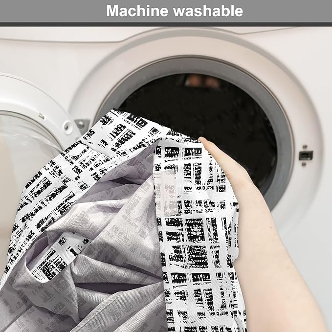 Ambesonne Black and White Dog Crate Cover, Watercolor Stained Pattern Tie Dye Digital Print Shibori Inspired Hippie, Easy to Use Pet Kennel Cover for Medium Large Dogs, 48 Inch, White Black