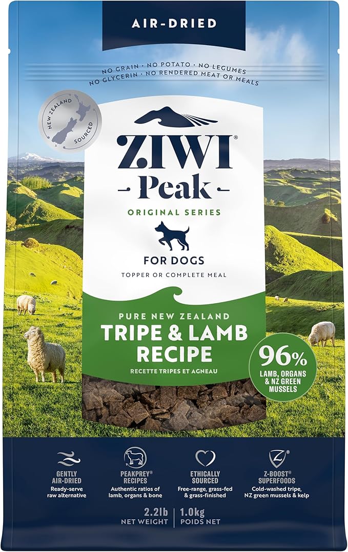 ZIWI Peak Air-Dried Dog Food  Tripe & Lamb - All Natural, High Protein, Grain Free, Limited Ingredient w/ Superfoods (35.2oz)