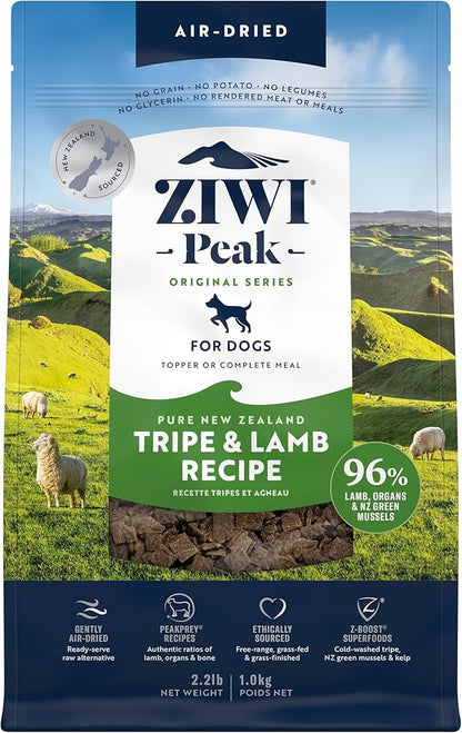 ZIWI Peak Air-Dried Dog Food  Tripe & Lamb - All Natural, High Protein, Grain Free, Limited Ingredient w/ Superfoods (35.2oz)
