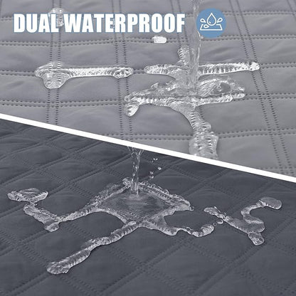 Smiry Waterproof Dog Blanket, Reversible Dog Bed Cover Pet Blanket, Soft Couch Cover for Dogs Washable, Bed Couch Sofa Furniture Protector for Puppy Cat Kids (30"x70", Grey/Dark Grey)