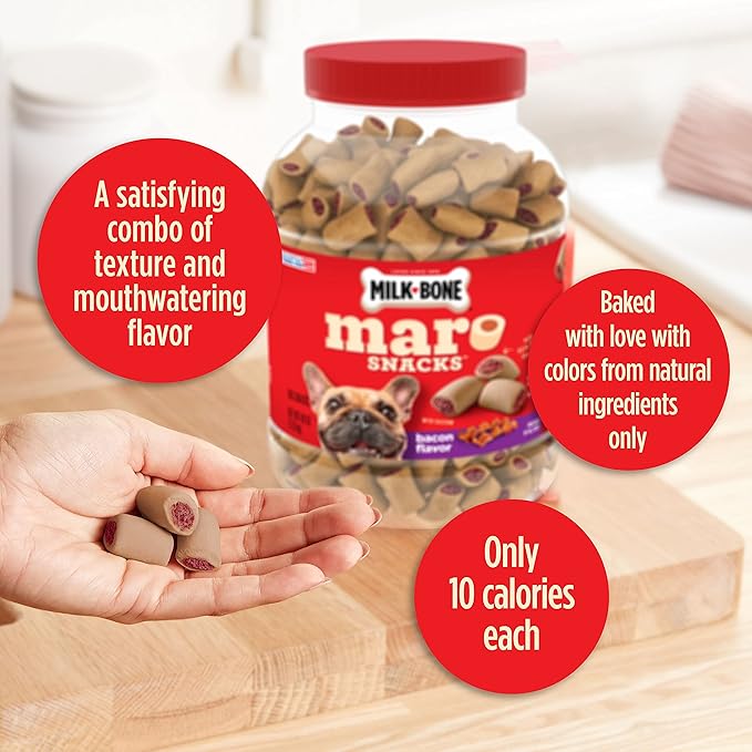 Milk-Bone MaroSnacks Bacon Flavor Small Dog Treats With Bone Marrow, 40 Ounces (Pack of 2) (Packaging Design May Vary)