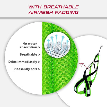 Dog Weight Pulling Harness, XBack for Canicross, Dog Sport, Bike Joring, Ski Joring, Sled Harness, Dog mushing, Dog Running Harness, Black Neongreen 4XL