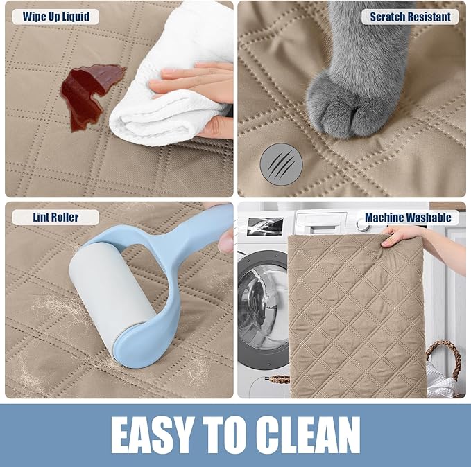 Smiry Waterproof Dog Blanket, Reversible Dog Bed Cover Pet Blanket, Soft Couch Cover for Dogs Washable, Bed Couch Sofa Furniture Protector for Puppy Cat Kids (68"x82", Taupe/Beige)