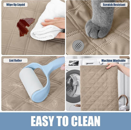 Smiry Waterproof Dog Blanket, Reversible Dog Bed Cover Pet Blanket, Soft Couch Cover for Dogs Washable, Bed Couch Sofa Furniture Protector for Puppy Cat Kids (68"x82", Taupe/Beige)