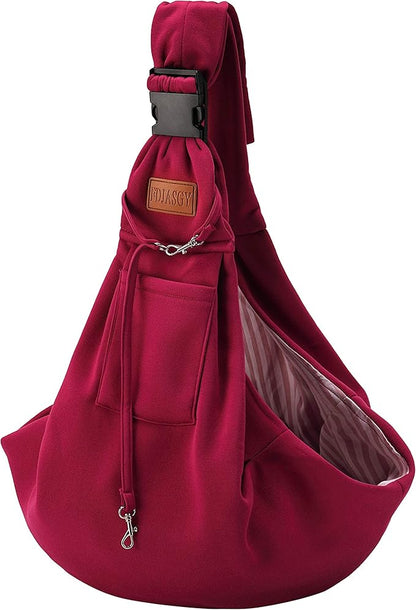 FDJASGY Small Dog Sling Cat Carrier Adjustable Strap Hands Free Reversible Pet Puppy Travel Bag Backpack for Outdoor Travel