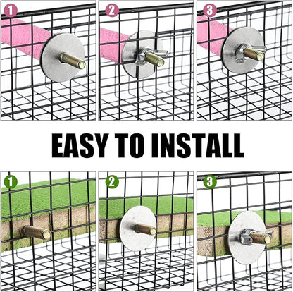 Reginary 12 Pcs Bird Perch Stand Toy Includes 6 Parrot Perch Wood Stand Bird Platform 6 Colorful Paw Grinding Stick for Cage Accessories Parakeet Cockatiel, 6 Colors