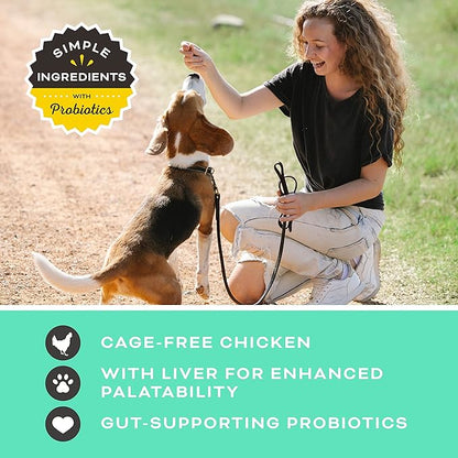 Primal Freeze Dried Dog Treats; Chicken Liver Dog Treats with Probiotics for Dogs; Liver, Laugh, Love; Crunchy Grain Free Training Treats for Dogs, 1.5 oz (Pack of 2)