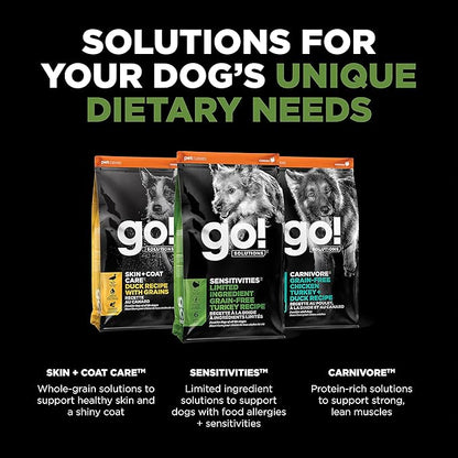 Go! Solutions Sensitivities Limited Ingredient, Grain-Free Dry Dog Food, Turkey Recipe for Sensitive Stomach, 12 lb Bag