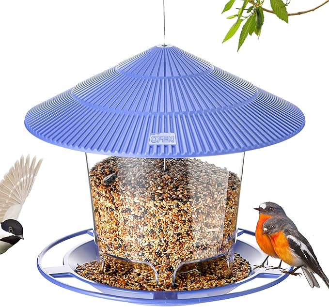 Bird Feeder Outdoor Hanging for Wild Bird Seed, Purple