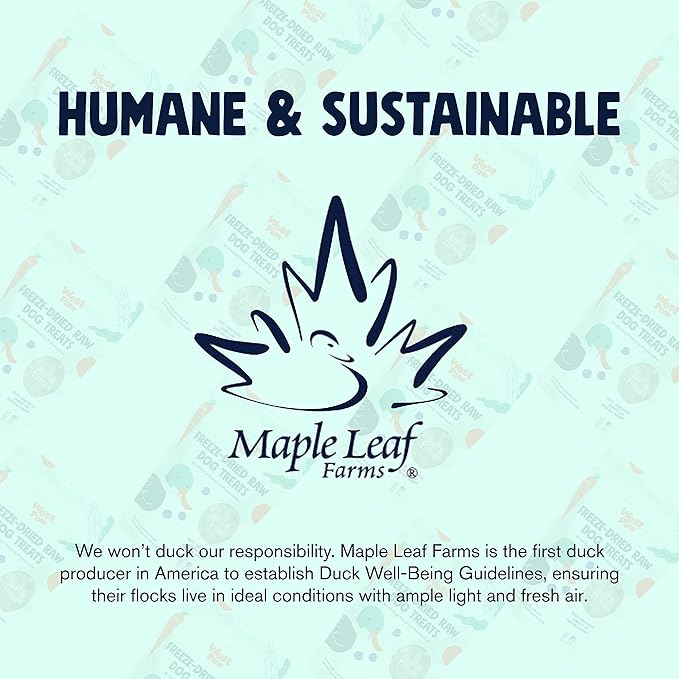 WEST PAW All-Natural Raw Freeze-Dried Dog Treats  Farm-Fresh Duck Training Treats for Dogs with Fiber, Beta Carotene, Vitamins A, E, C  Wholesome Canine Treat for Puppies, Senior Dogs  2.5 Oz.