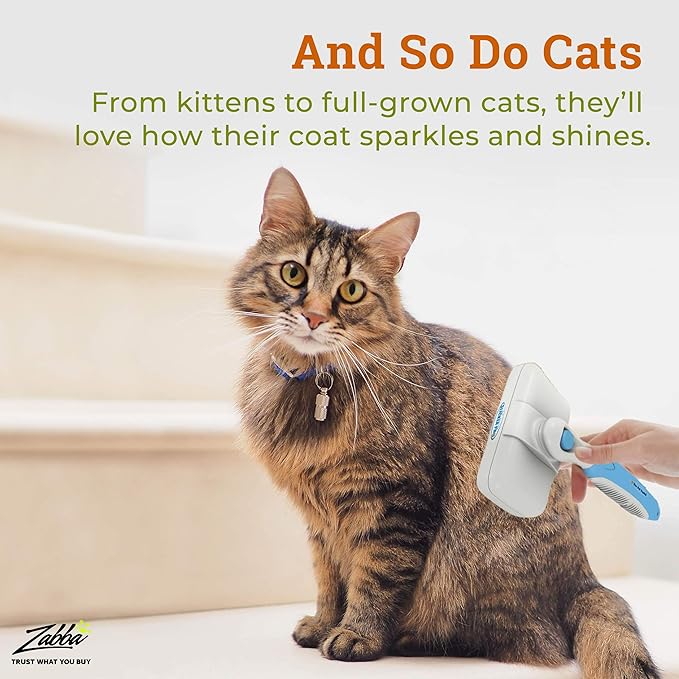 Self Cleaning Dog Brush for Shedding Slicker Brush Cat Long Haired Pet Brush Grooming Deshedding Supplies - Small Pets White