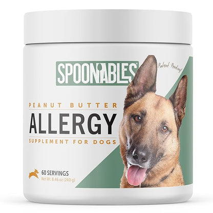 Dog Peanut Butter - Allergy Supplement for Dogs - Healthy Peanut Butter for Dogs Enriched with Dog Probiotics - Dog Allergy Relief & Immune Support Supplement - Allergy (8.46oz)
