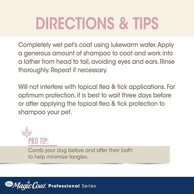 Four Paws Magic Coat Professional Series Nourishing Oatmeal 2 in 1 Dog Shampoo and Conditioner, 16 oz.