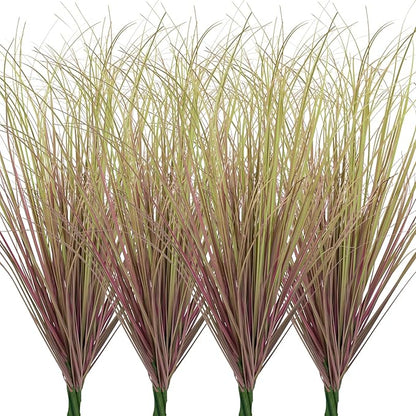 12Pcs Artificial Grass Plants, Faux Shrubs Wheat Grass, Artificial Tall Grass Fake Plants for Outdoor Decor,Artificial Greenery Stems Weed for Room Indoor Home Decor（Light Purple）