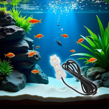 Blue Light Small Aquarium Led Light, Multicolor Led Fish Tank Light for Freshwater Plants Aquarium Accessories，Fish and Aquatic Pets, Pet Supplies