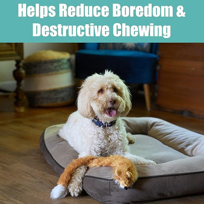 SPOT Skinneeez Fox 23-Inch Stuffing-Free Plush Dog Toy – Realistic Design with 2 Squeakers – Durable, Soft Polyester for Medium & Large Dogs – Tug, Fetch & Shake Play – for Moderate Chewers