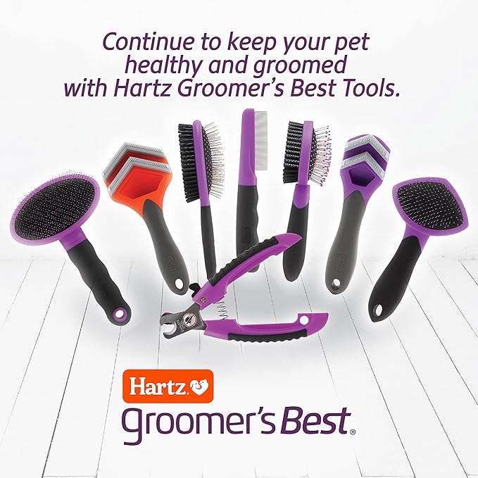 Hartz Groomer's Best Deshedding Slicker Dog Brush, Black/Violet, Dogs