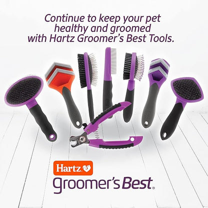 Hartz Groomer's Best Deshedding Slicker Dog Brush, Black/Violet, Dogs