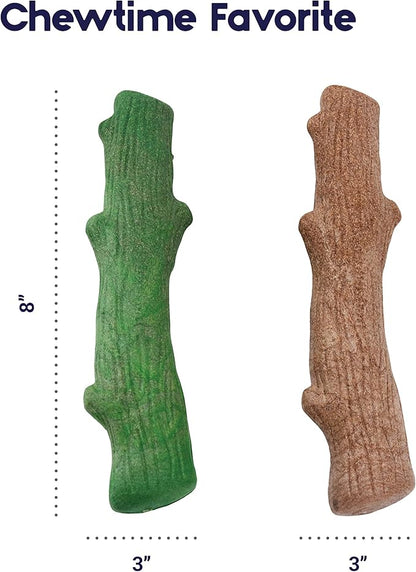Petstages Dogwood Wood Durable Dog Chew Toys, Real Wood & Mint, 2-Pack, Large