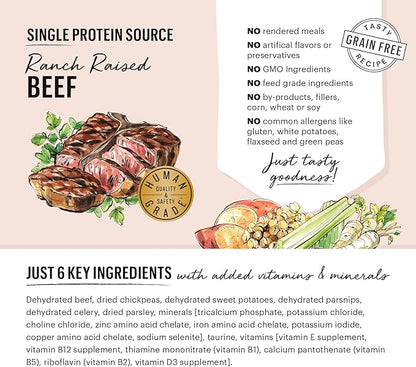 The Honest Kitchen Dehydrated Limited Ingredient Beef Dog Food, 4 lb Box