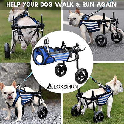 2024 Upgraded Dog Wheelchair for Back Legs Small Wheelchair for Dogs with Disabled Hind Legs Walking Adjustable Dog Carts with Heavy Duty Wheels