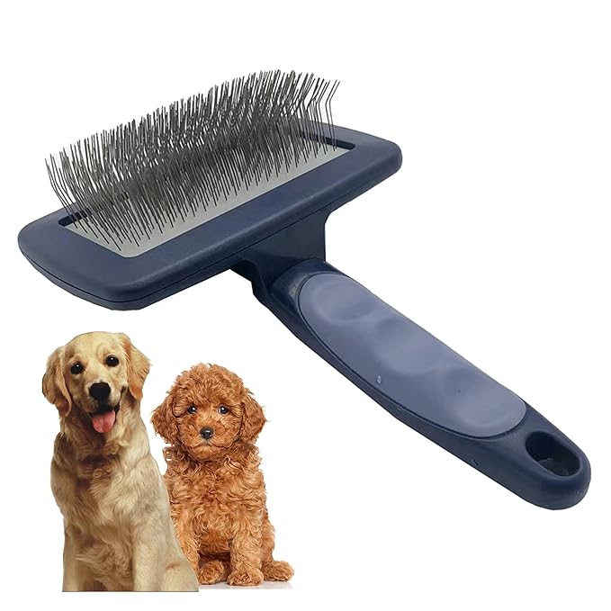 Dog Slicker Brush for Medium to Long Haired Dogs Labradoodles Grooming Brush,Long Pin Slicker Dog Brush for Goldendoodles Poodles Doodles, Removes loose Hair,Undercoat(1")