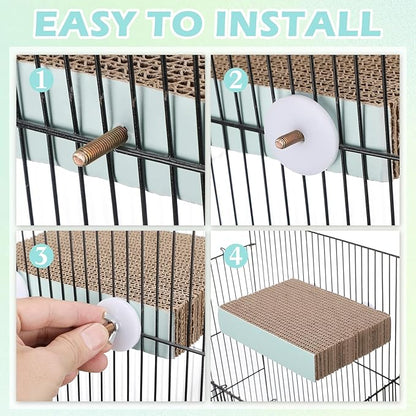 Nuanchu 6 Pcs Bird Perch Stand Toy Parrot Cardboard Platform Bird Paw Grinding Stand Parrot Cage Playground for Macaws Sparrows Parakeet Cockatiel Lovebird(Simple Style)