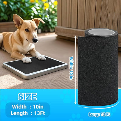 Pet Nail Self Adhesive Replacement Emery Paper, Eases Dog Nail Trimming Anxiety, Suitable for Doors and Walls(10in*13ft, Black)