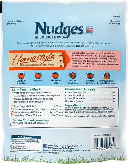 Blue Buffalo Nudges Homestyle Natural Dog Treats, Chicken, 10oz Bag