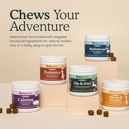 Fera Pets Hip & Joint Supplement for Dogs with Glucosamine, MSM, Chondroitin, & Green Lipped Mussel - Supports Healthy Joints and Weight Management - 30 Soft Chews