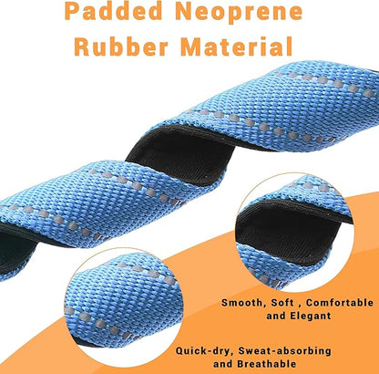 2 Pack Reflective Dog Collar with Safety Locking Buckle, Adjustable Soft Breathable Comfortable Nylon Pet Collar for Small, Medium and Large Dogs, SkyBlue, S