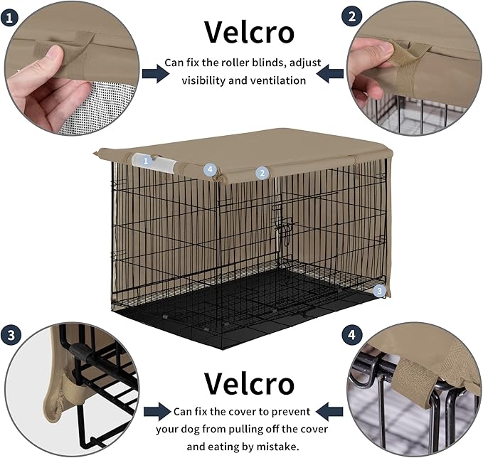 Easy-Going Dog Crate Cover 54 Inch Dog Kennel Cover for Dog, Cage Covers for Dog Crates Fit (54" L x37 W x 45" H) Camel