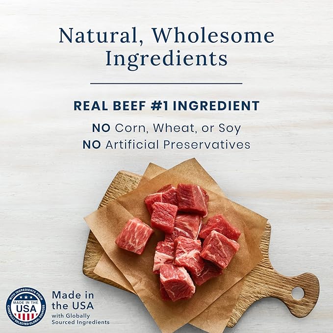 Blue Buffalo True Chews Premium Jerky Cuts Dog Treats, Made in the USA with Natural Ingredients, Beef, 10-oz Bag