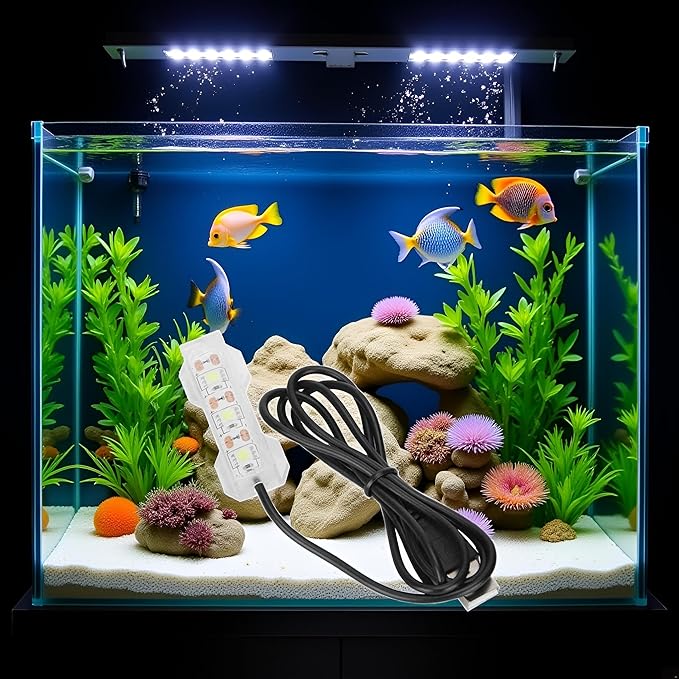 Blue Light Small Aquarium Led Light, Multicolor Led Fish Tank Light for Freshwater Plants Aquarium Accessories，Fish and Aquatic Pets, Pet Supplies