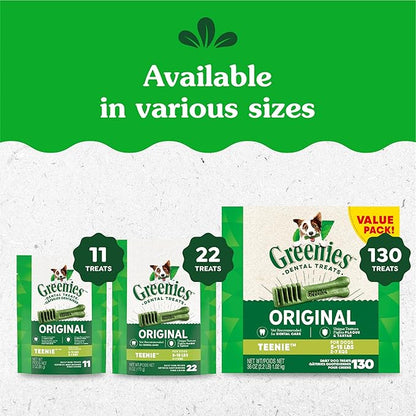 Greenies Original Teenie Dental Dog Treats, 6 oz. Pack (22 Treats)