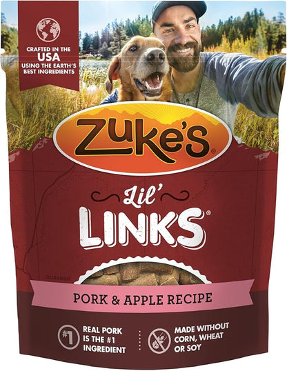 Zuke_ Lil Links Dog Treats for Dogs of All Sizes, Snacking Sausage Treats for Dogs, Pet Treats made with Real Pork & Apple, 6 oz. Resealable Pouch - 6 oz. Bag