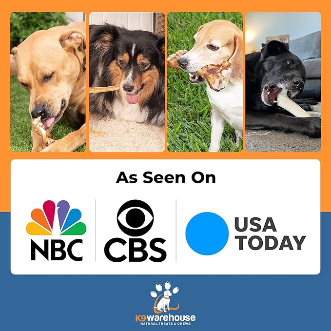 K9warehouse® - 6 Inch Beef Trachea Dog Chews - 12 Count Trachea Flats for Dogs - Packed in USA - Trachea Dog Treats - All Natural Grass-Fed Beef Dog Chews - Rich in Glucosamine Chondroitin