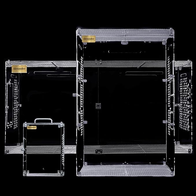 GuineaLoft Custom Acrylic Bird Cage (Model-ET2) - Crystal Clear, Small, Medium, Large Cages for Birds, Custom Made, Optional Personalized Name Plate, Background, Accessories, Visit GuineaLoft Store