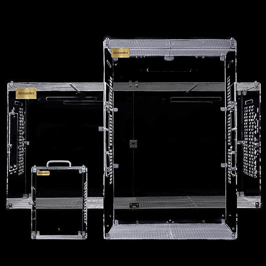 GuineaLoft Custom Acrylic Bird Cage (Model-ET2) - Crystal Clear, Small, Medium, Large Cages for Birds, Custom Made, Optional Personalized Name Plate, Background, Accessories, Visit GuineaLoft Store