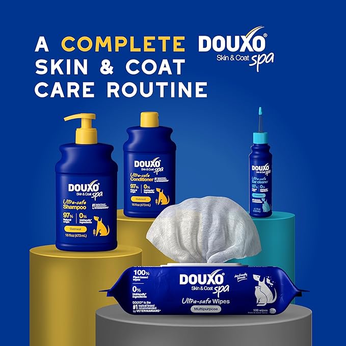 DOUXO® Skin & Coat SPA - Ultra-Safe Oatmeal Dog Conditioner, 16 fl oz, Safely Detangles, Revives The Coat and Moisturizes The Skin, Leaves The Coat Soft, Silky and Radiant, Skin-Friendly Formula
