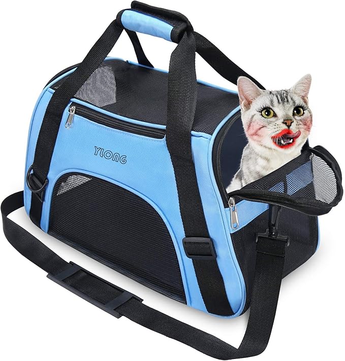 Cat Carrier Airline Approved Pet Carrier,Soft-Sided Pet Travel Carrier for Cats Dogs Puppy Comfort Portable Foldable Pet Bag,Airline Approved