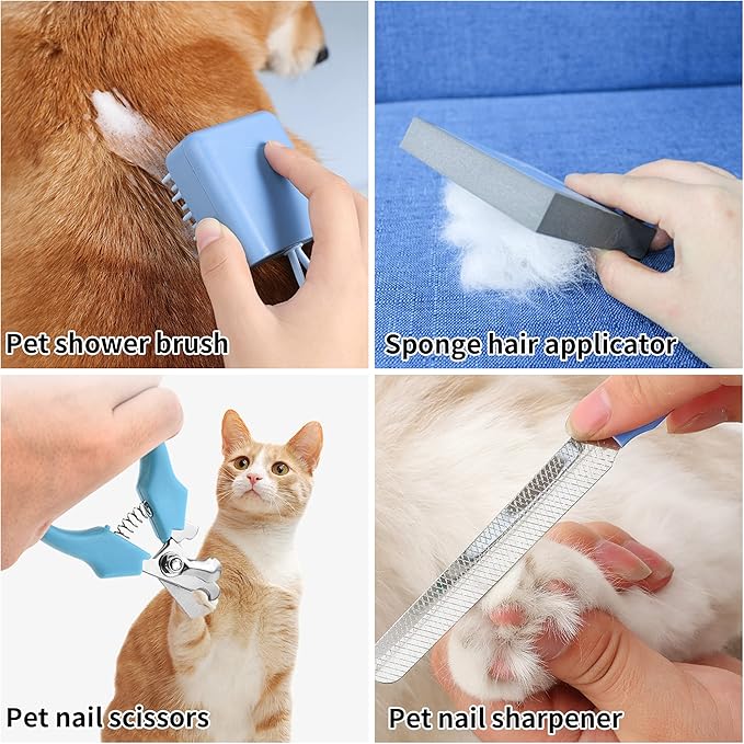 Dog Grooming Kit, Dog Clippers for Grooming for Heavy Thick Hair&Coats/Low Noise Rechargeable Cordless Hair Trimmer/Pet Shaver with Paw Trimmer for Small & Large Dogs Cats